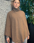 Merinosilk Rib Neck Plain Poncho