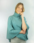 Merinosilk Rib Neck Plain Poncho