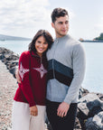 Red silver fern possum merino sweater - kapeka nz