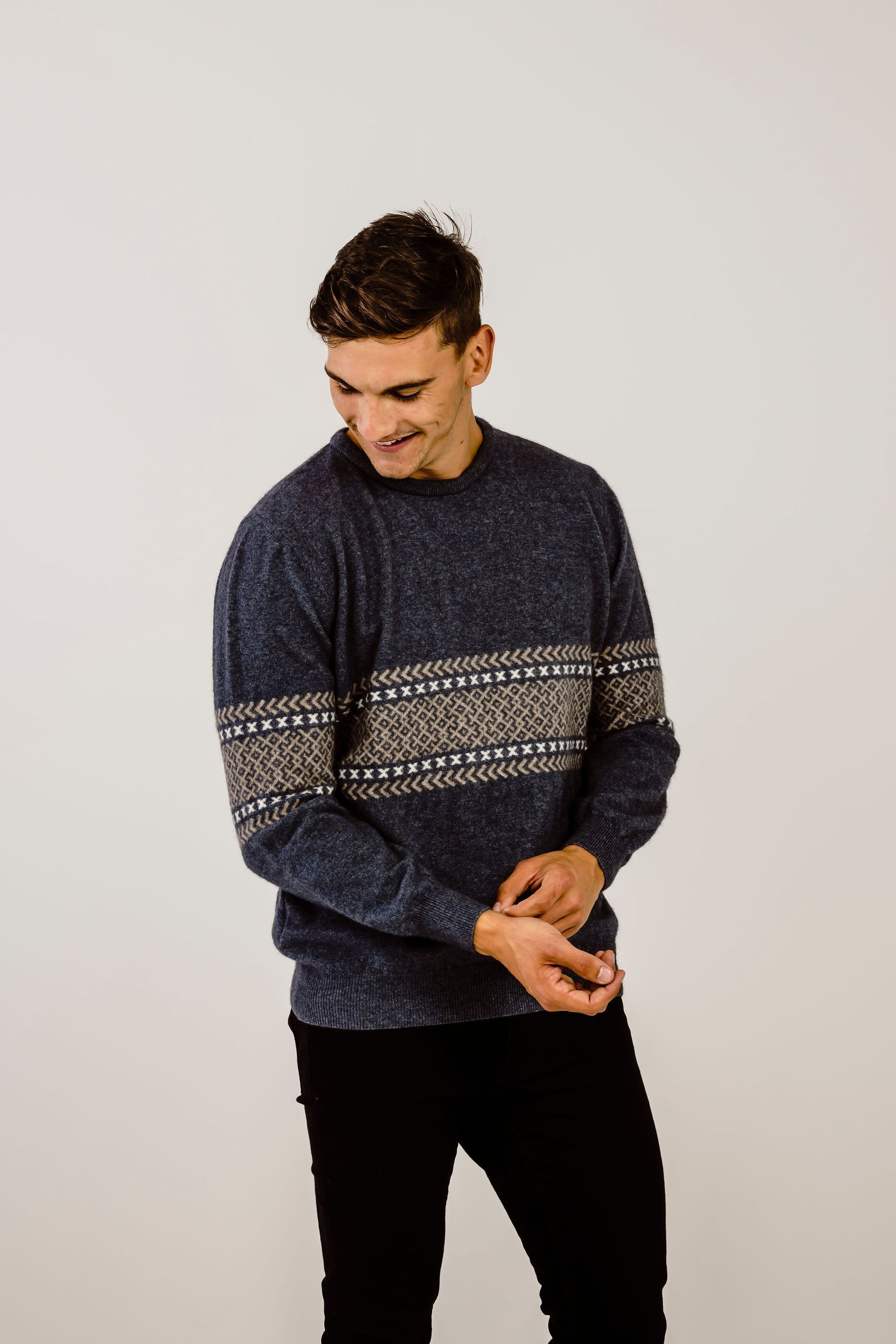 Merinosilk Fair Isle Crew Neck - Kapeka NZ