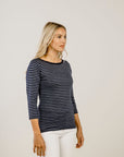 Striped Merino Boat Neck Shirt - Kapeka NZ