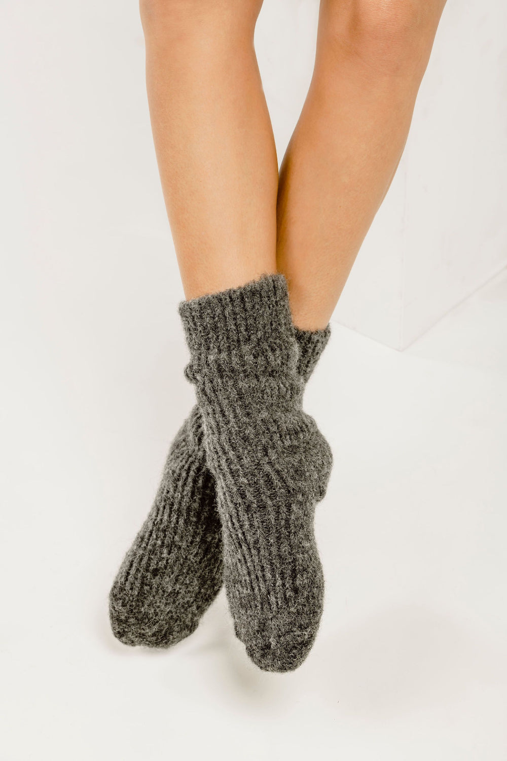 Grey alpaca socks
