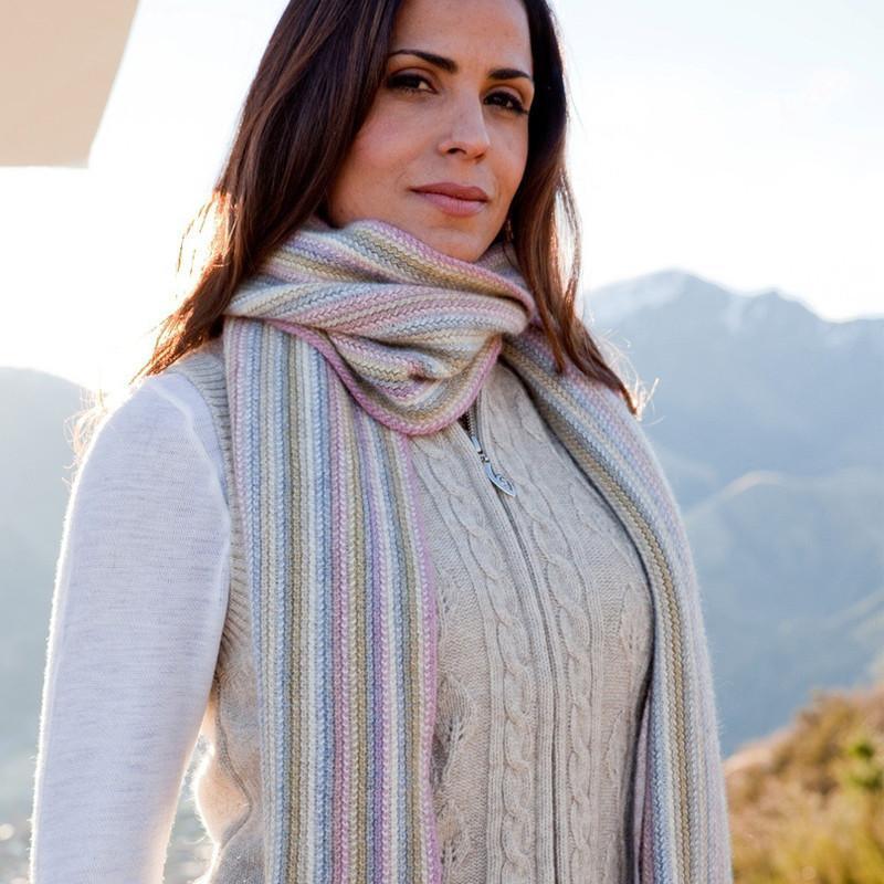 Merinosilk Stripe Scarf - Kapeka NZ